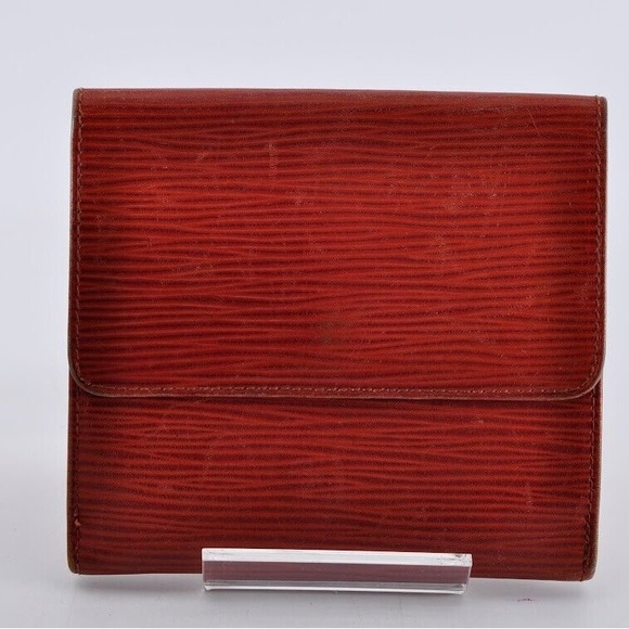 Louis Vuitton LV Epi Compact Tri-Fold Wallet Leather Used Authentic - Picture 5 of 9